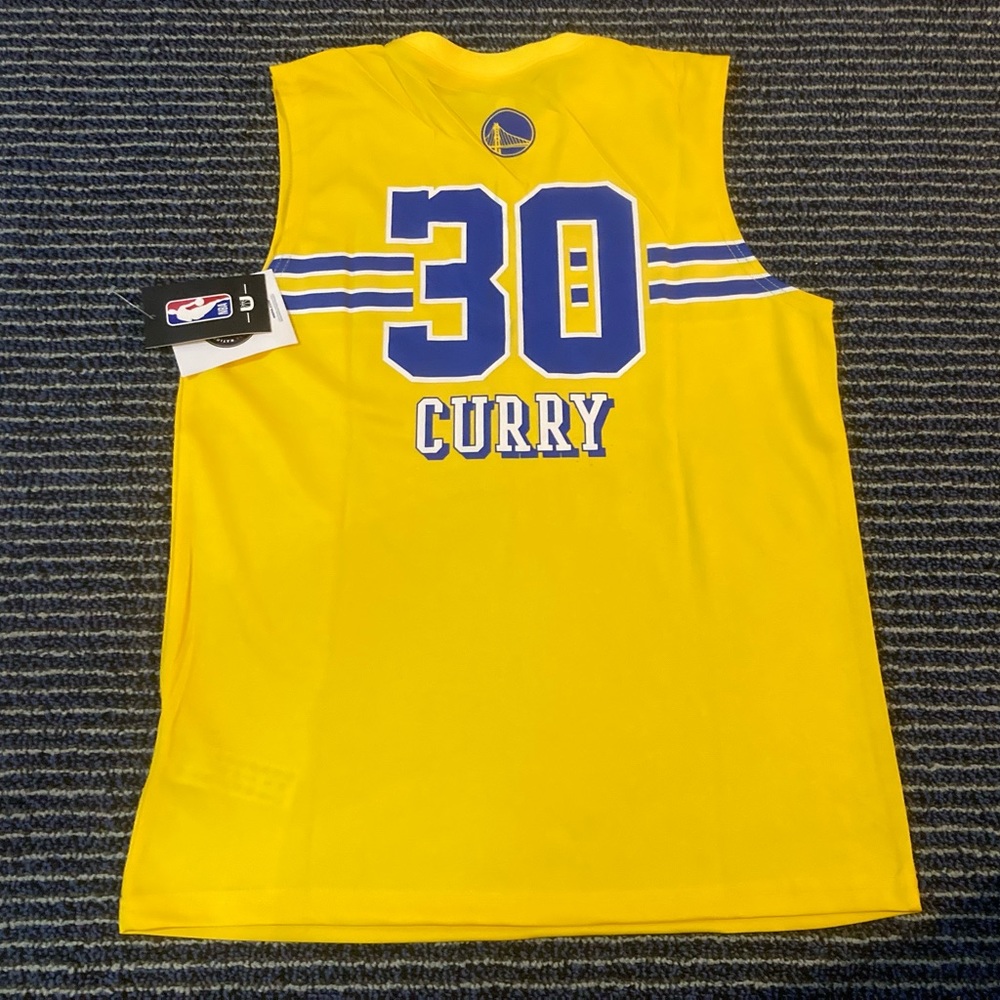 NWT YOUTH Stephen Curry Golden State Warriors Yellow NBA Jersey
